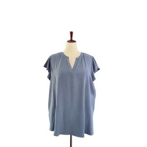 Adrianna Papell Slate Blue Blouse